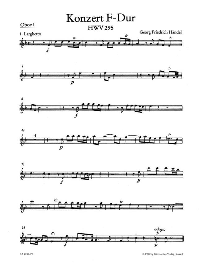 Concerto for Organ and Orchestra No.13 F major, HWV.295 'The Cuckoo and the Nightingale' (Oboe)