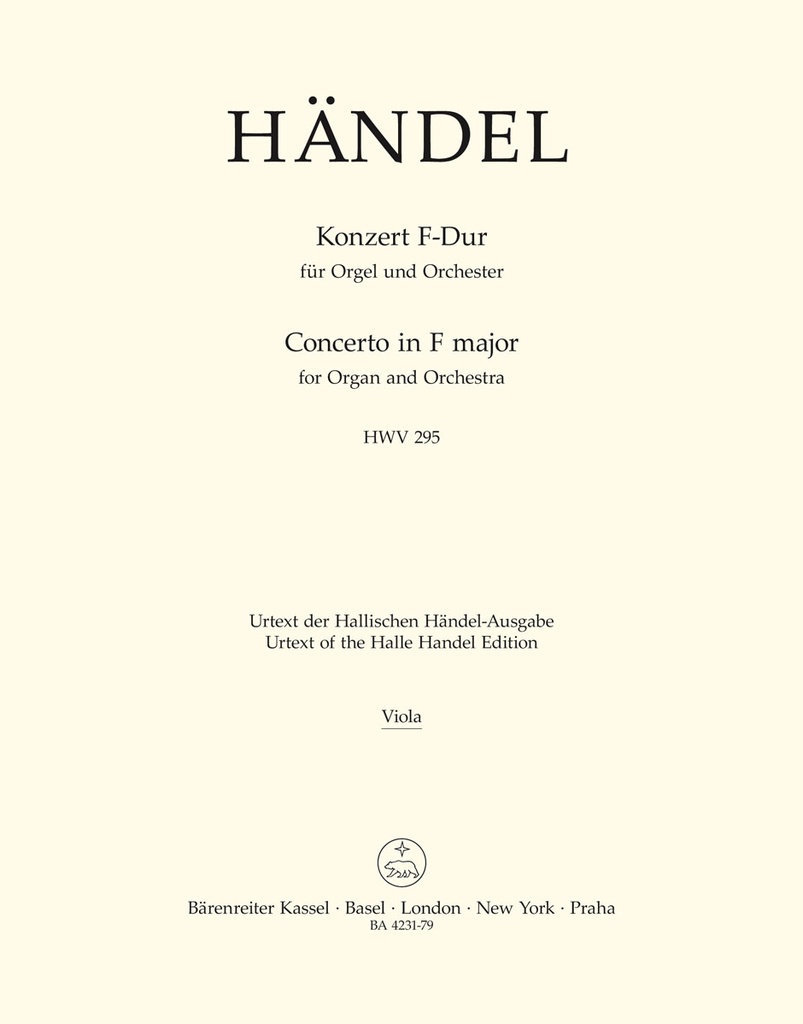 Concerto for Organ and Orchestra No.13 F major, HWV.295 'The Cuckoo and the Nightingale' (Viola)