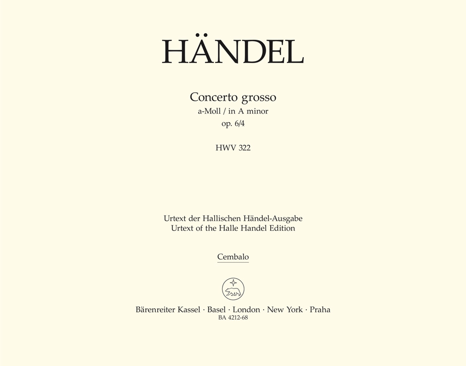 Concerto grosso a-Moll, Op.6/4, HWV.322 (Harpsichord)