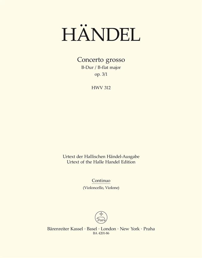 Concerto grosso B-Dur, Op.3/1, HWV.312 (Basso continuo)