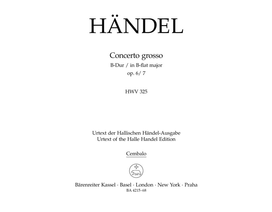 Concerto grosso B-Dur, Op.6/7, HWV.325 (Harpsichord)