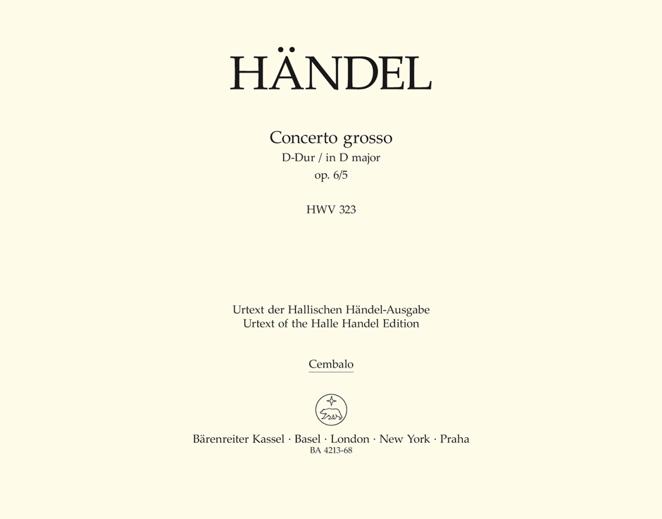 Concerto grosso D-Dur, Op.6/5, HWV.323 (Harpsichord)
