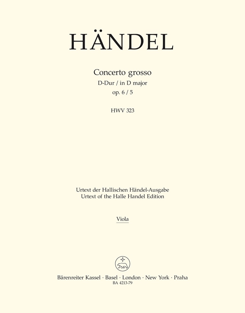 Concerto grosso D-Dur, Op.6/5, HWV.323 (Viola)