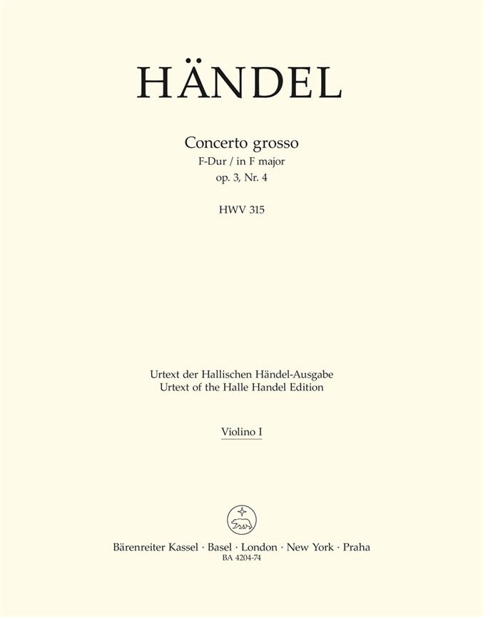 Concerto grosso F-Dur, Op.3/4, HWV.315 (Violin 1)