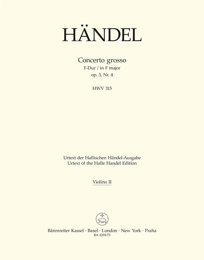Concerto grosso F-Dur, Op.3/4, HWV.315 (Violin 2)