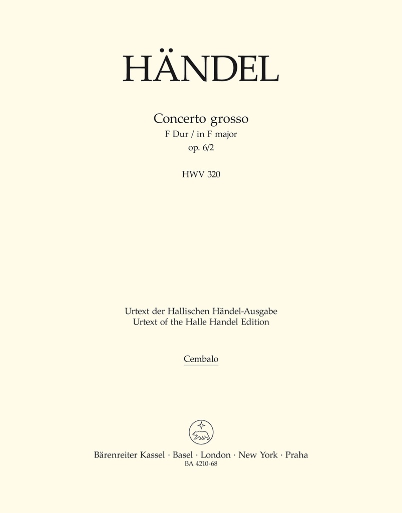 Concerto grosso F-Dur, Op.6/2, HWV.320 (Harpsichord)