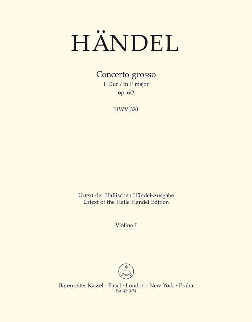 Concerto grosso F-Dur, Op.6/2, HWV.320 (Violin 1)