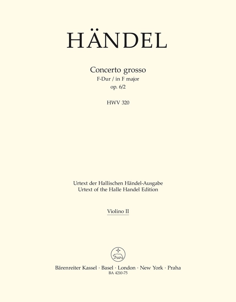Concerto grosso F-Dur, Op.6/2, HWV.320 (Violin 2)
