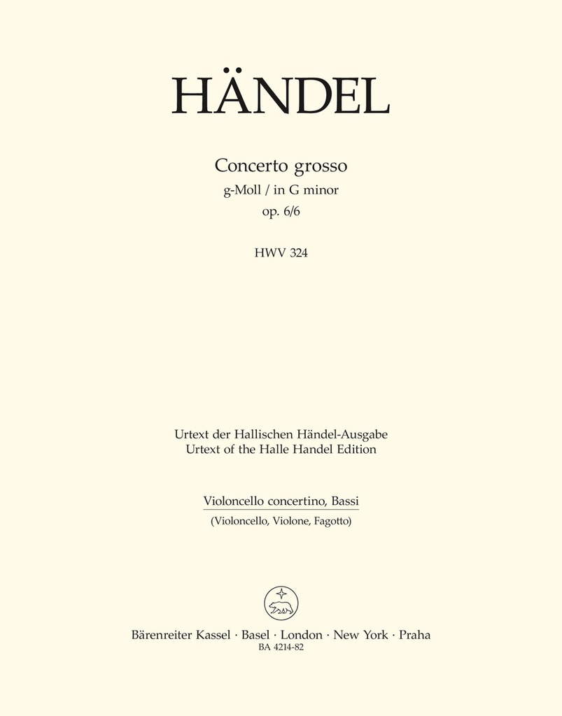 Concerto grosso g-Moll, Op.6/6, HWV.324 (Cello Solo)