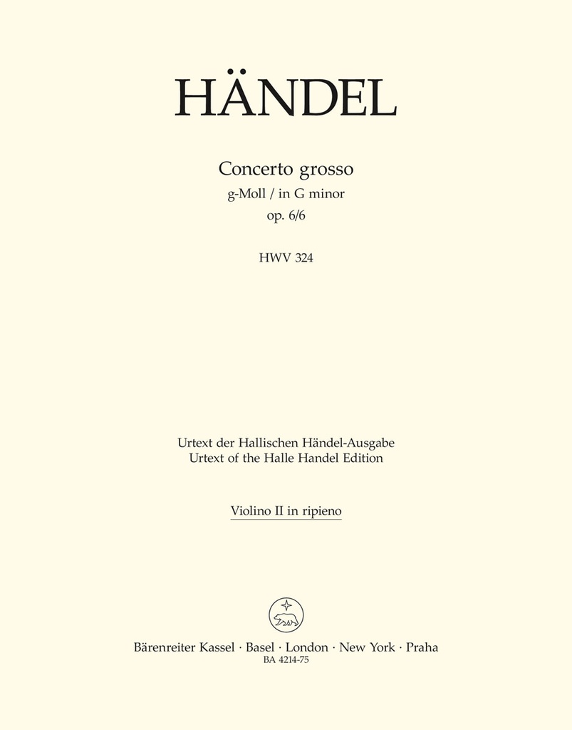 Concerto grosso g-Moll, Op.6/6, HWV.324 (Violin 2)