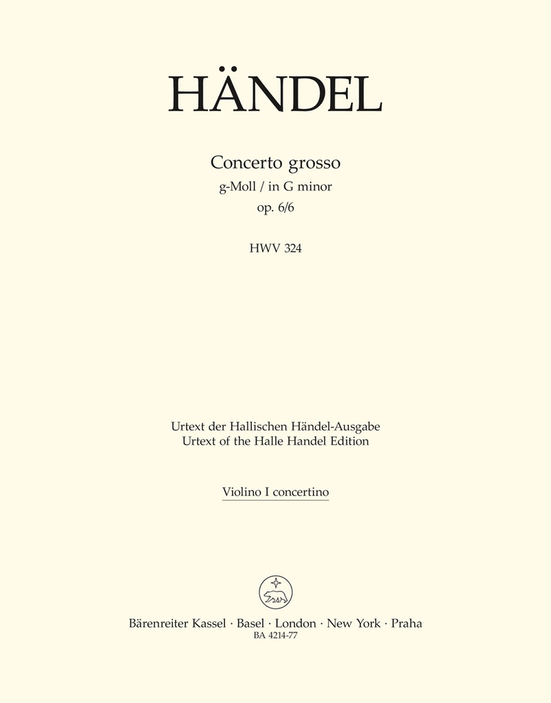 Concerto grosso g-Moll, Op.6/6, HWV.324 (Violin Solo 1)