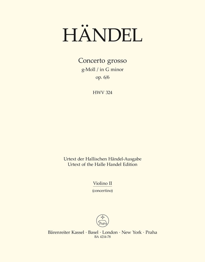 Concerto grosso g-Moll, Op.6/6, HWV.324 (Violin Solo 2)