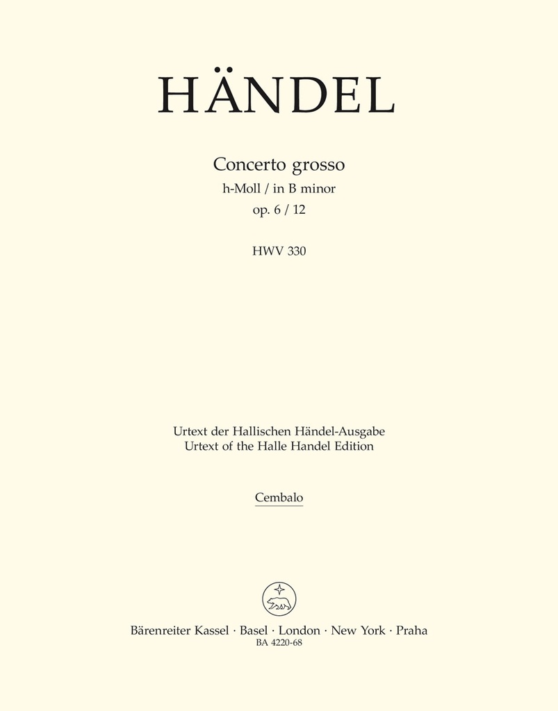 Concerto grosso h-Moll, Op.6/12, HWV.330 (Harpsichord)