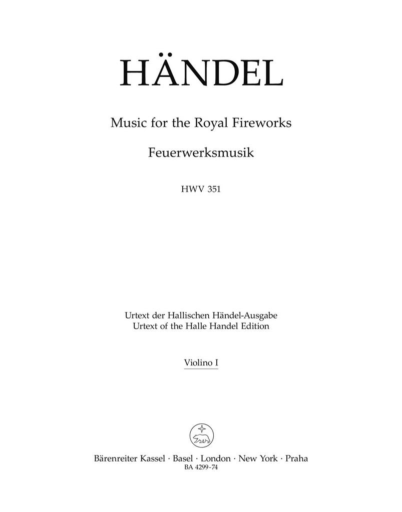 Music for the Royal Fireworks, HWV.351 (Violin 1)