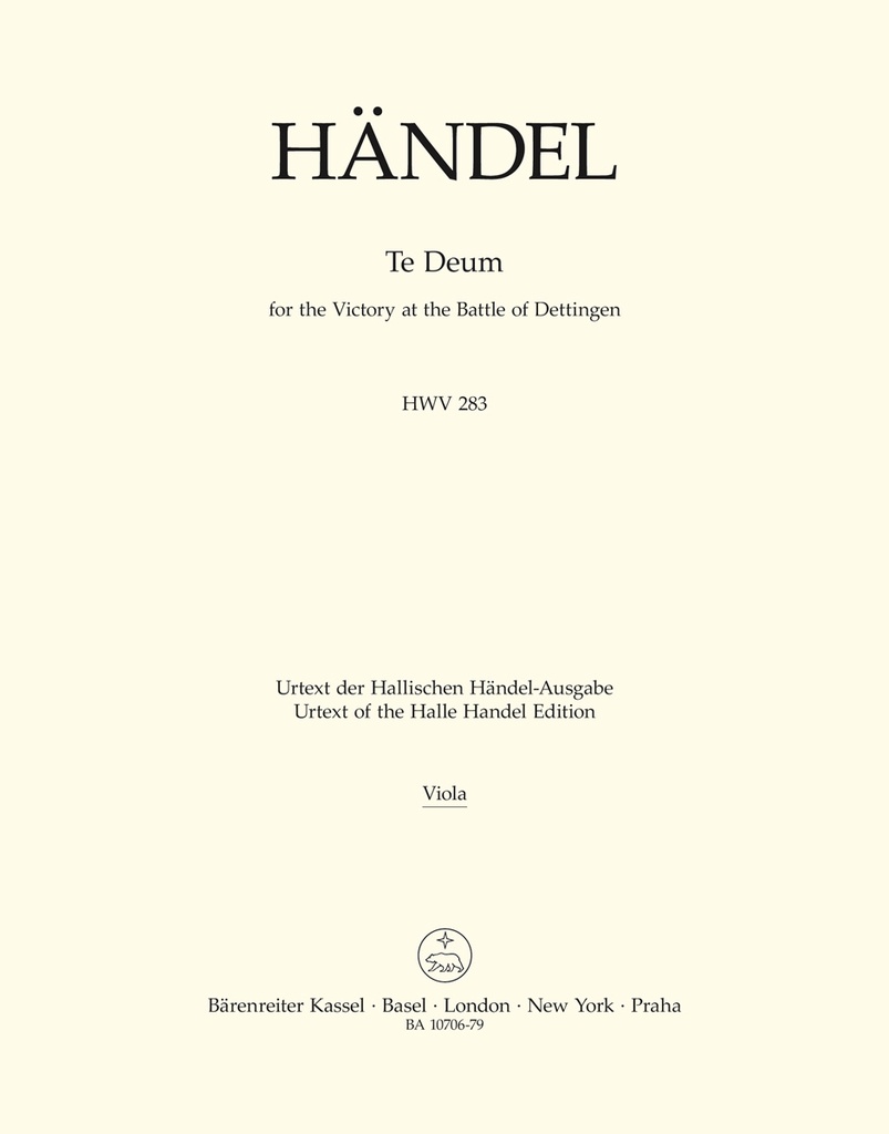 Te Deum for the Victory at the Battle of Dettingen, HWV.283 (Viola)