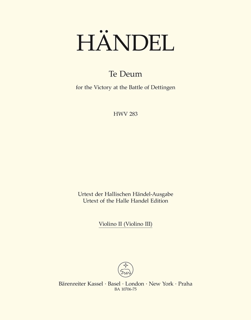 Te Deum for the Victory at the Battle of Dettingen, HWV.283 (Violin 2)