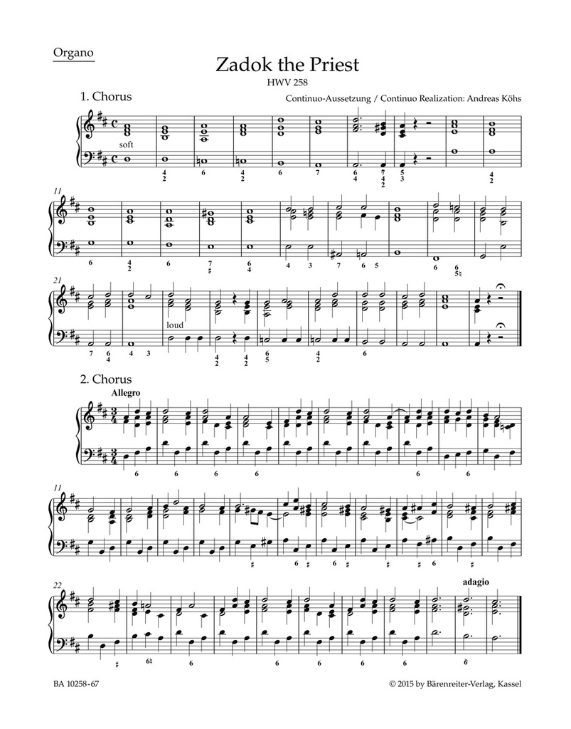 Zadok the priest, HWV.258 (Organ)