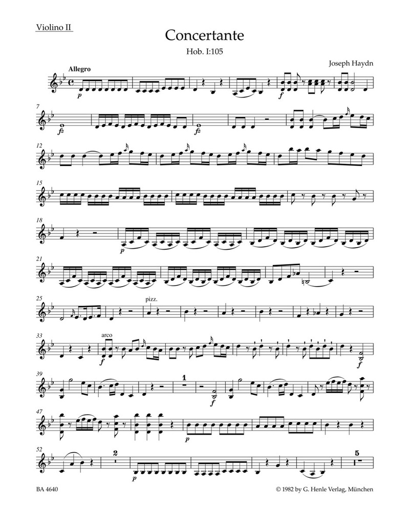 Concertante Hob.I:105 (Violin 2)