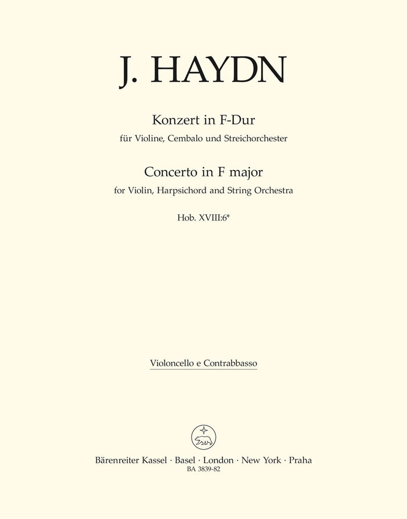 Concerto in F major, Hob XVIII:6  (Celo / double bass)