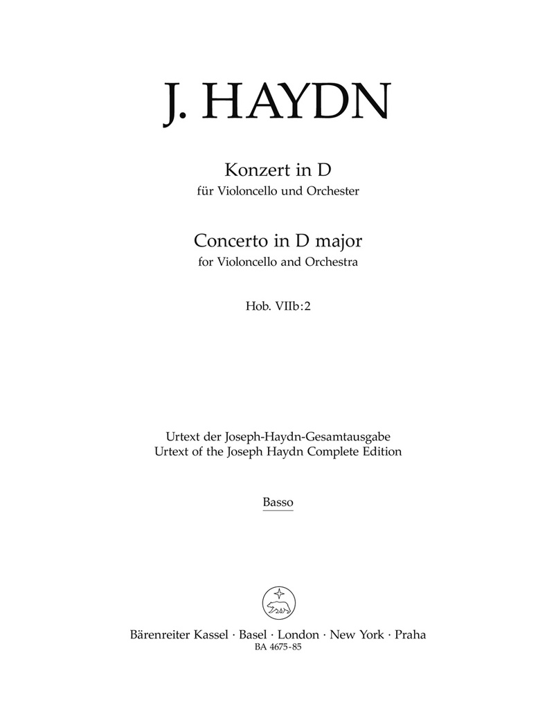 Concerto for Violoncello and Orchestra D major Hob. VIIb:2 (Double bass)