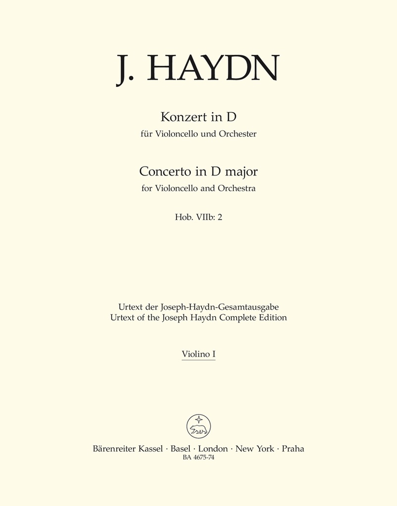 Concerto for Violoncello and Orchestra D major Hob. VIIb:2 (Violin 1)