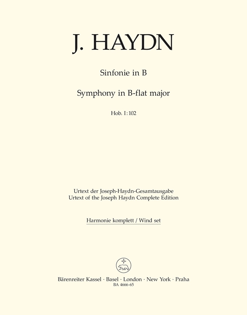 London Symphony No.10 B-flat major Hob.I:102 (Wind parts, Urtext edition)