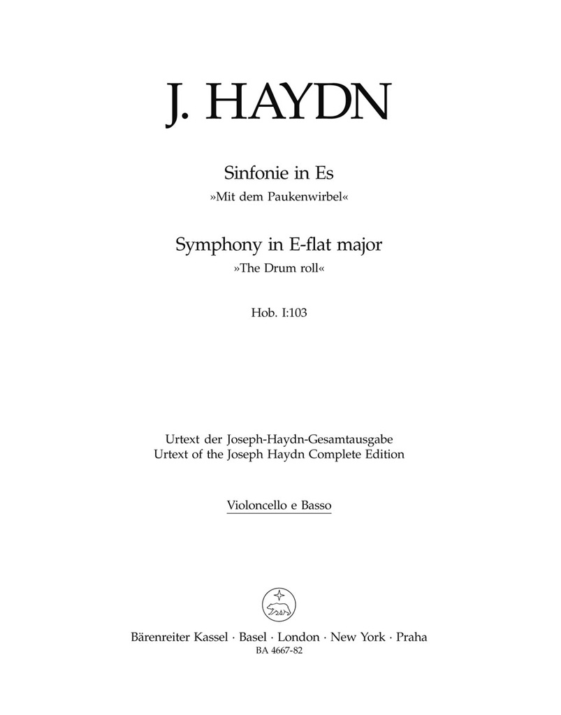 London Symphony No.11 E-flat major Hob.I:103 'The Drumroll' (Cello / Double bass)
