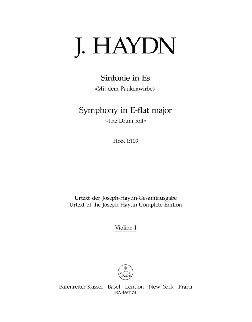 London Symphony No.11 E-flat major Hob.I:103 'The Drumroll' (Violin 1)