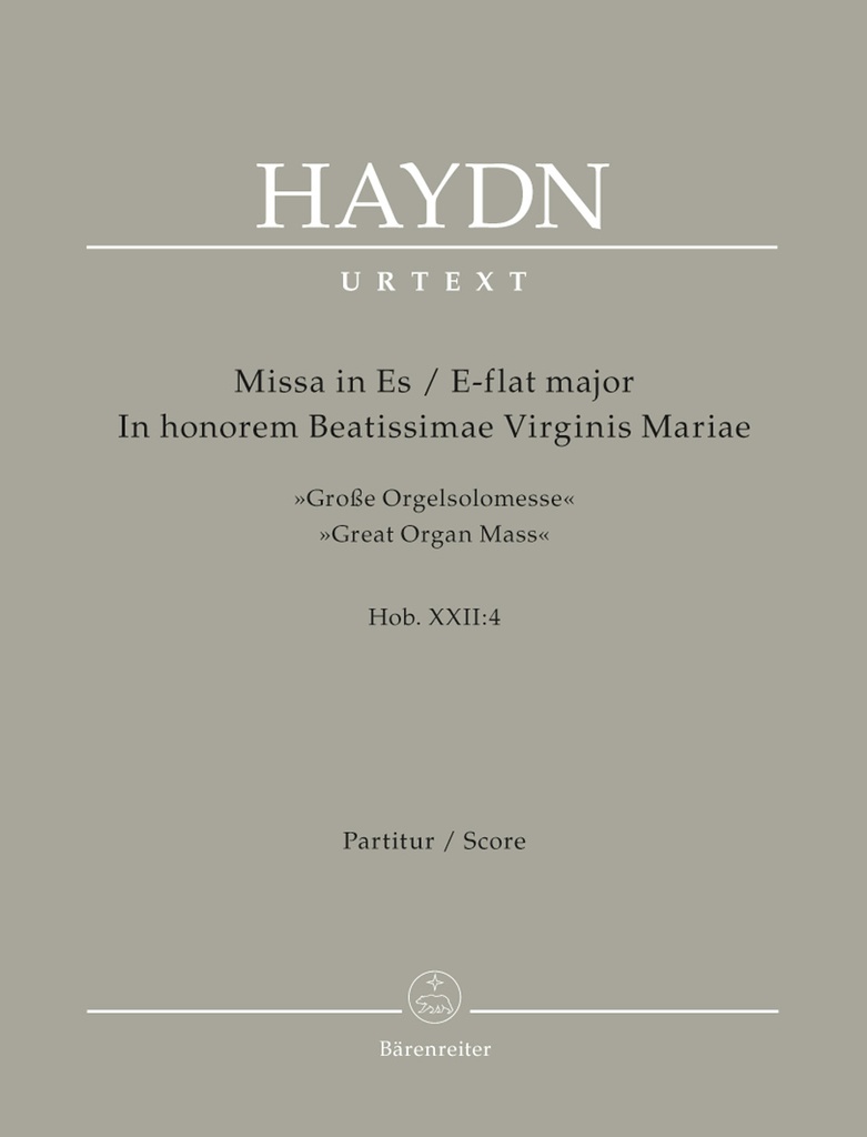 Missa in honorem Beatissimae Virginis Mariae E-flat major Hob. XXII:4 'Great Organ Mass' (Full score, Urtext edition)