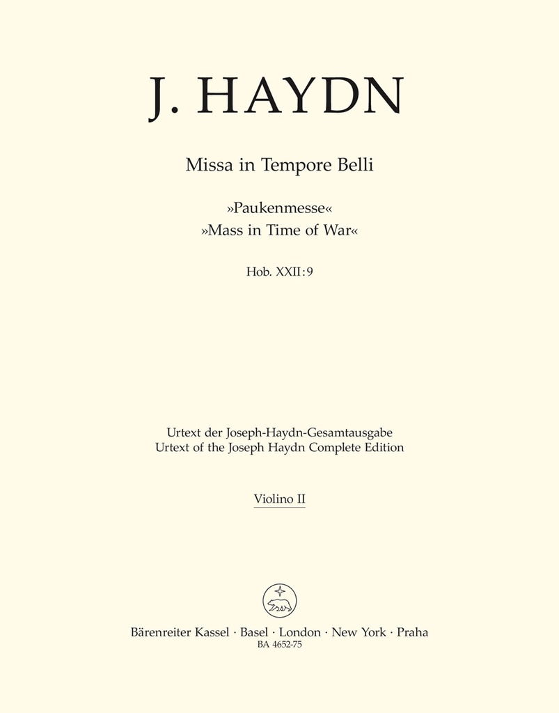 Missa in tempore belli, Hob.XXII:9 Paukenmesse (Violin 2)