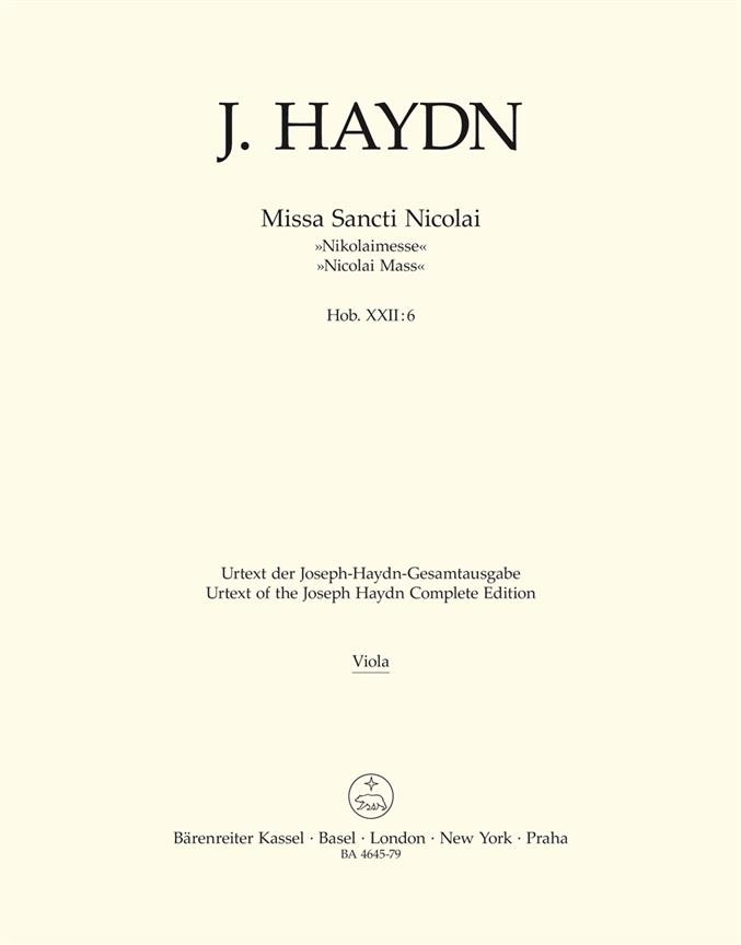 Missa Sancti Nicolai Hob. XXII:6 'Nicolai Mass' (Viola)