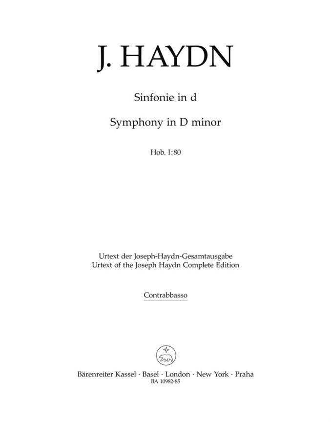 Sinfonie d-Moll Hob. I:80 (Wind parts, Urtext edition)