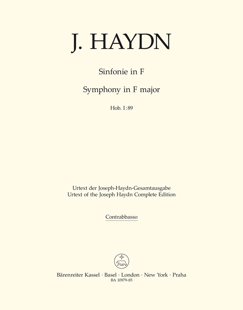 Symphony F major Hob. I:89 (Double bass)