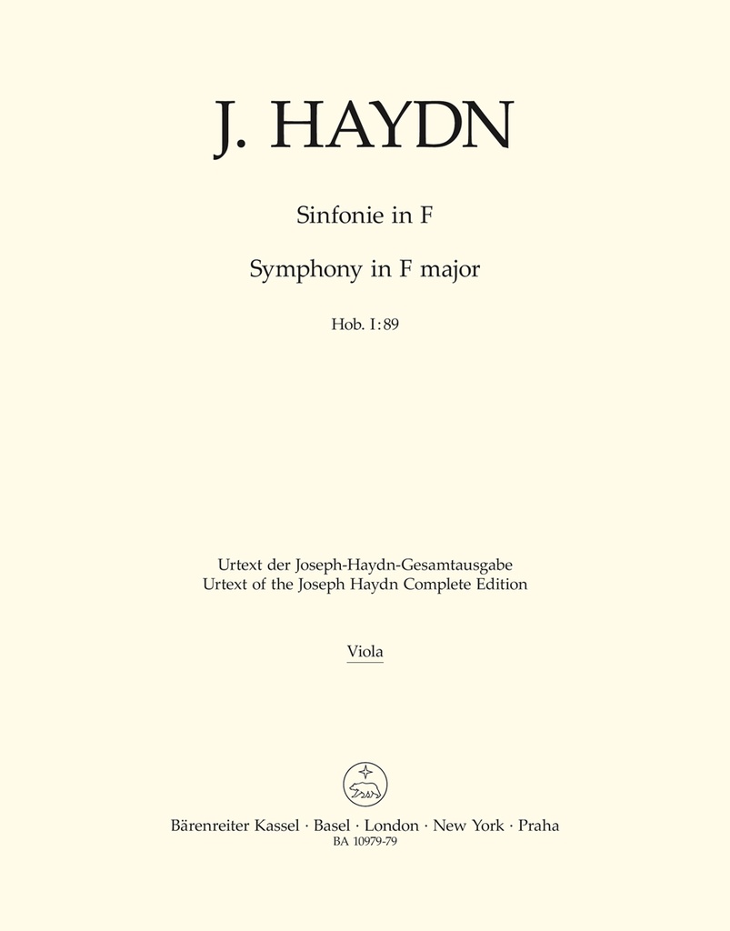 Symphony F major Hob. I:89 (Viola)