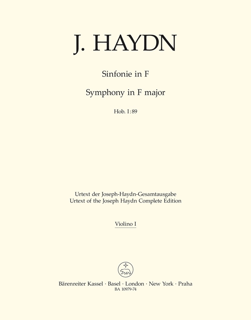 Symphony F major Hob. I:89 (Violin 1)