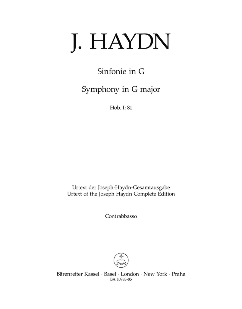 Symphony G major Hob. I:81 (Cello)