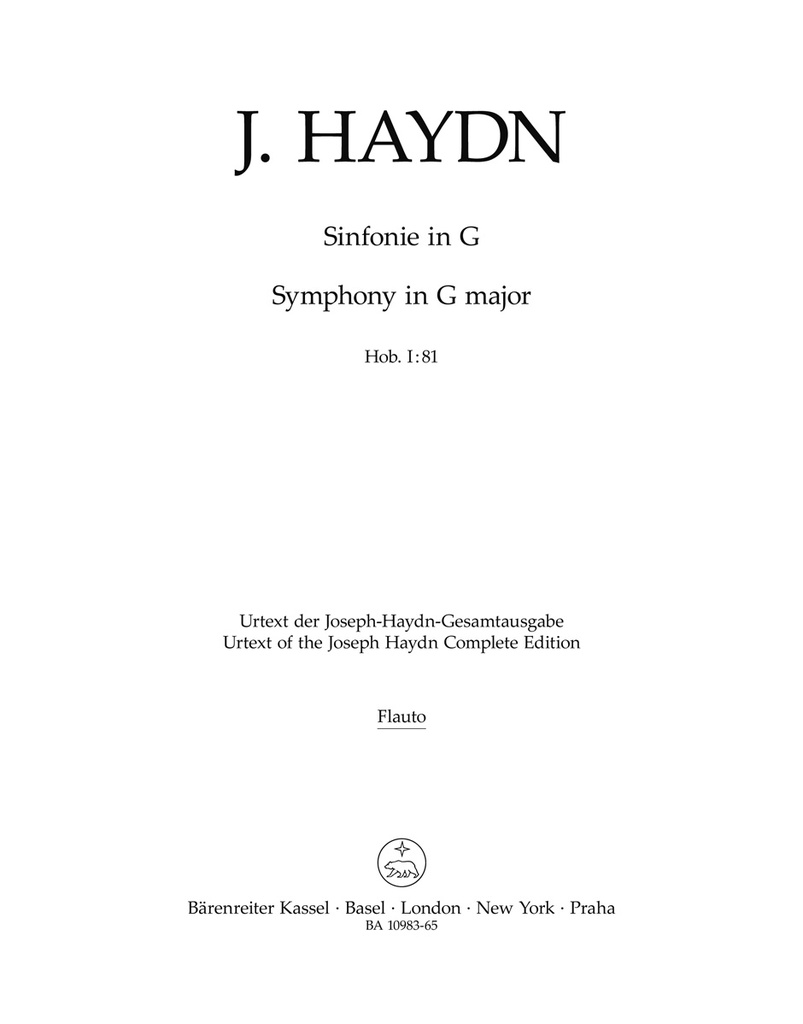Symphony G major Hob. I:81 (Full score, Urtext edition)