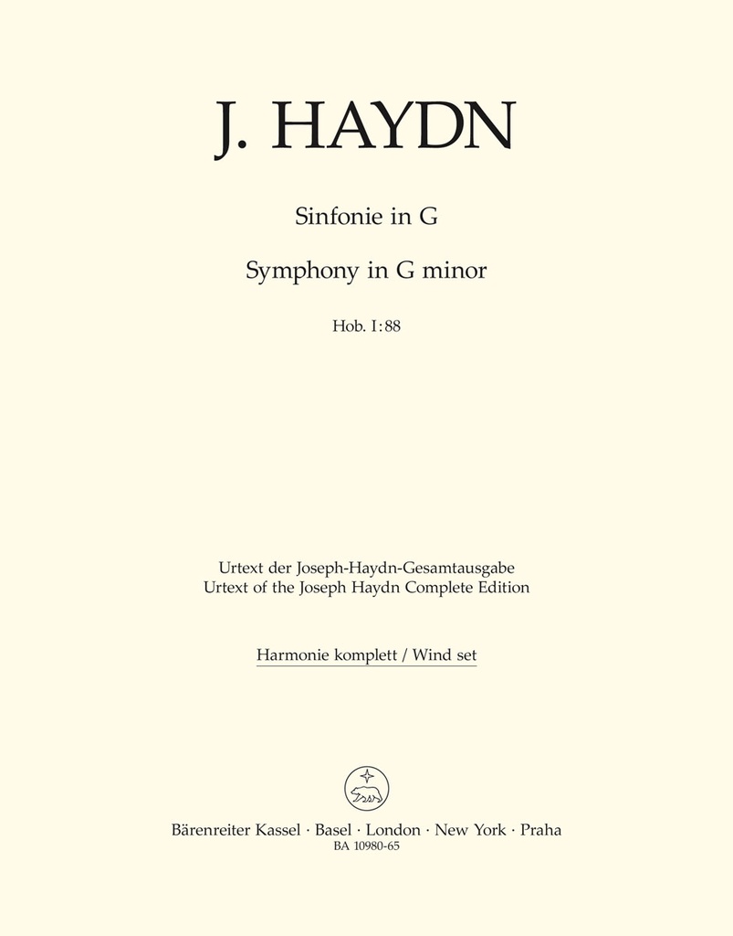 Symphony G major Hob. I:88 (Wind parts, Urtext edition)