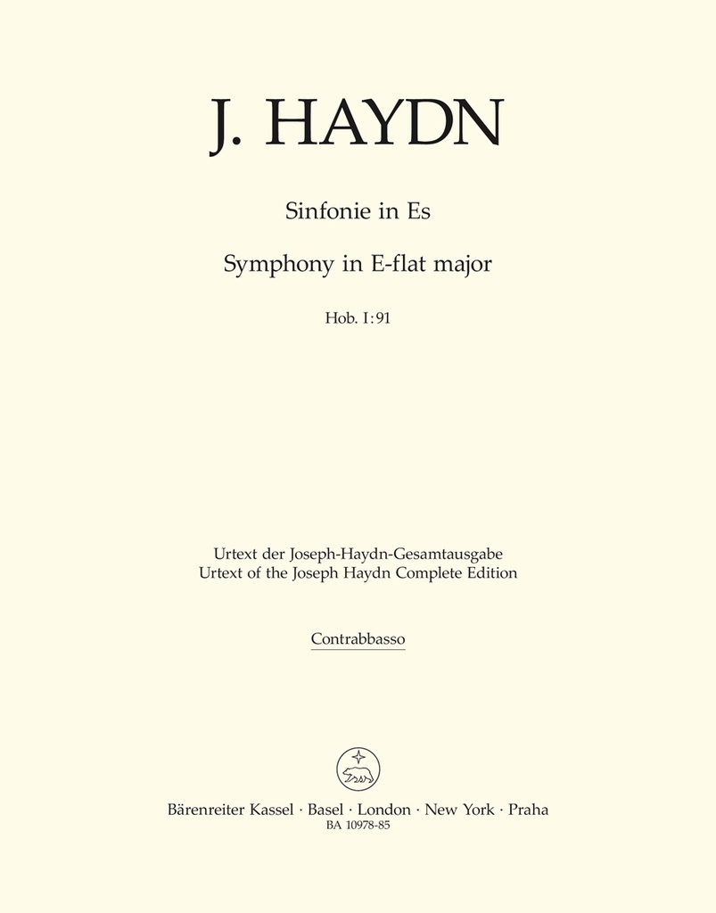 Symphony No.91 E-flat major Hob. I:91 (Double bass)