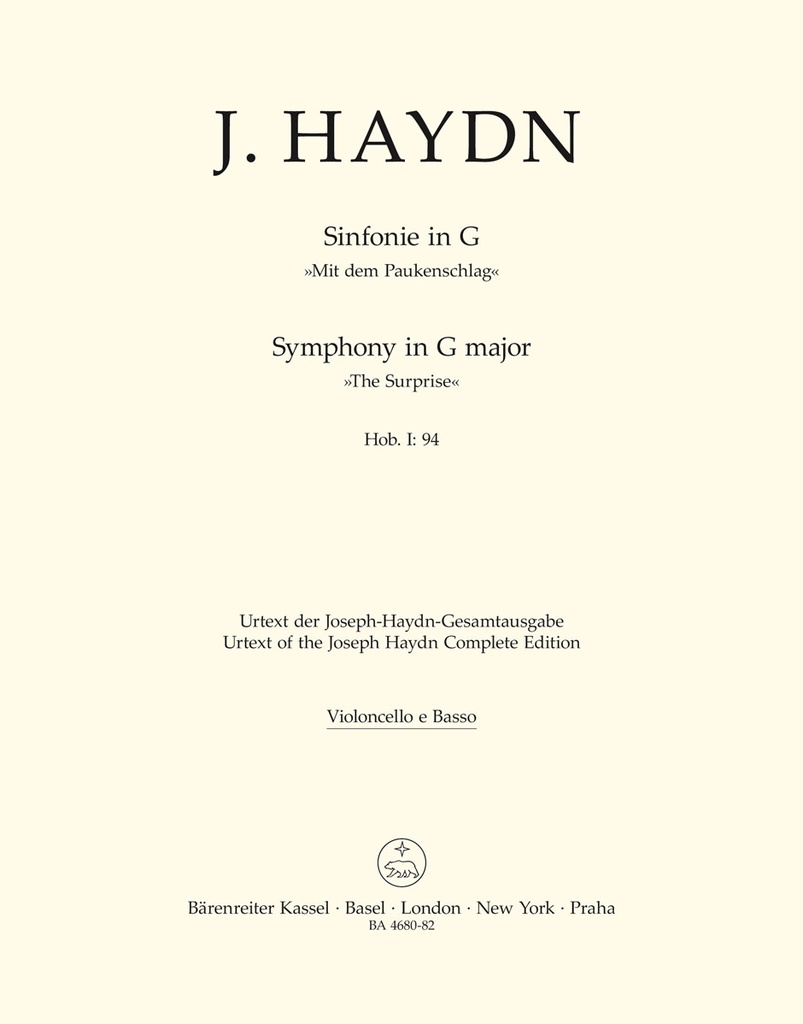 Symphony No.94 G major Hob. I:94 'The Surprise' (Cello / Double bass)