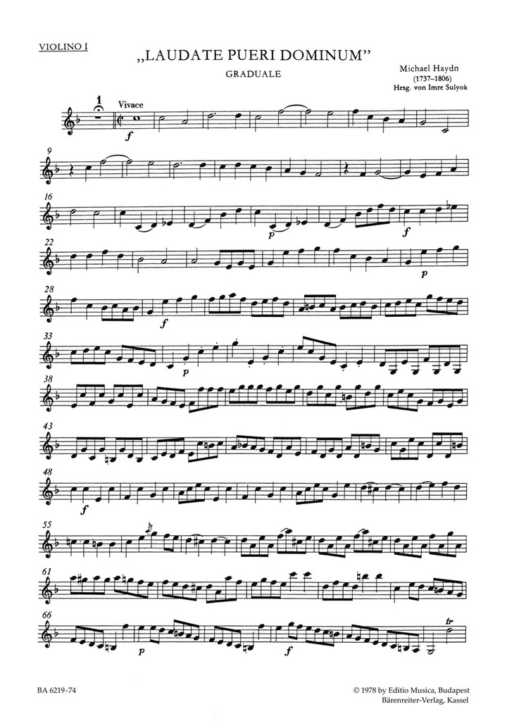Laudate pueri Dominum (Violin 1)
