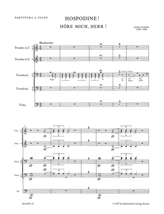 Hospodine Höre mich, Herr (Kyrie) (Wind parts)