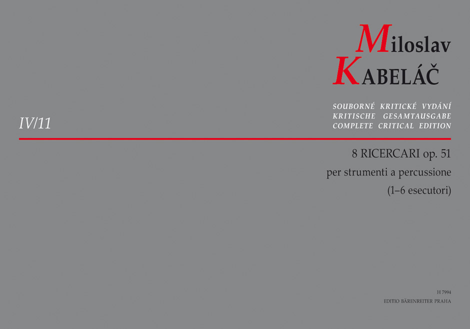 8 Ricercari, Op.51 -per strumenti a percussione-