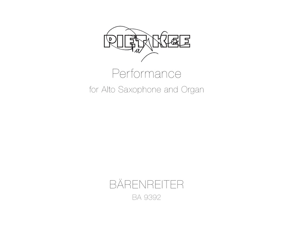 Performance für Alt-Saxophon und Orgel (Score & parts)