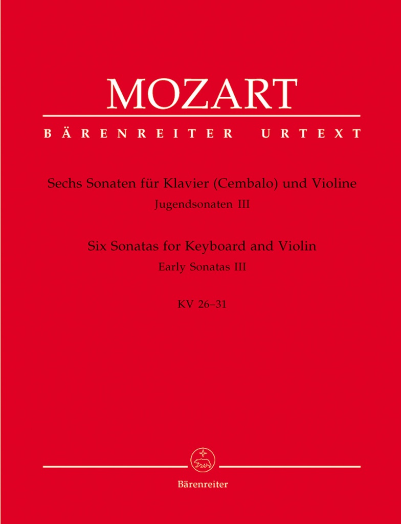 6 Sonatas for Violin and Piano K 26-31 (Sonatas for Violin) (Score & parts)