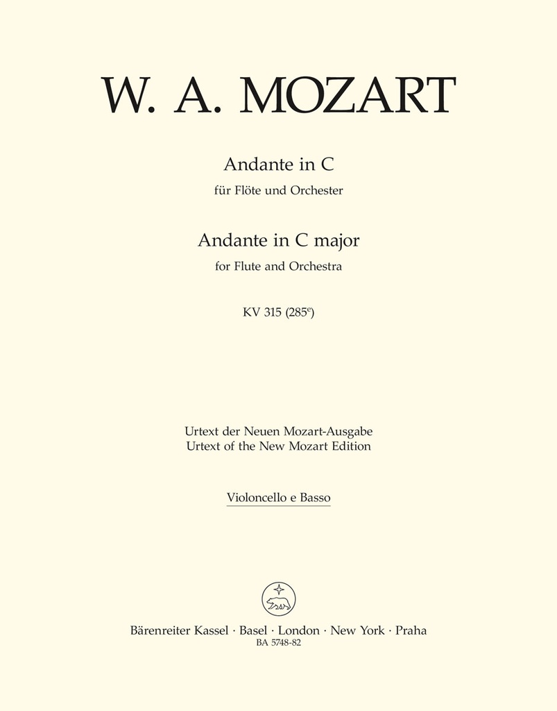 Andante for Flute and Orchestra C major, KV.315 (285e) (Cello / Double bass)