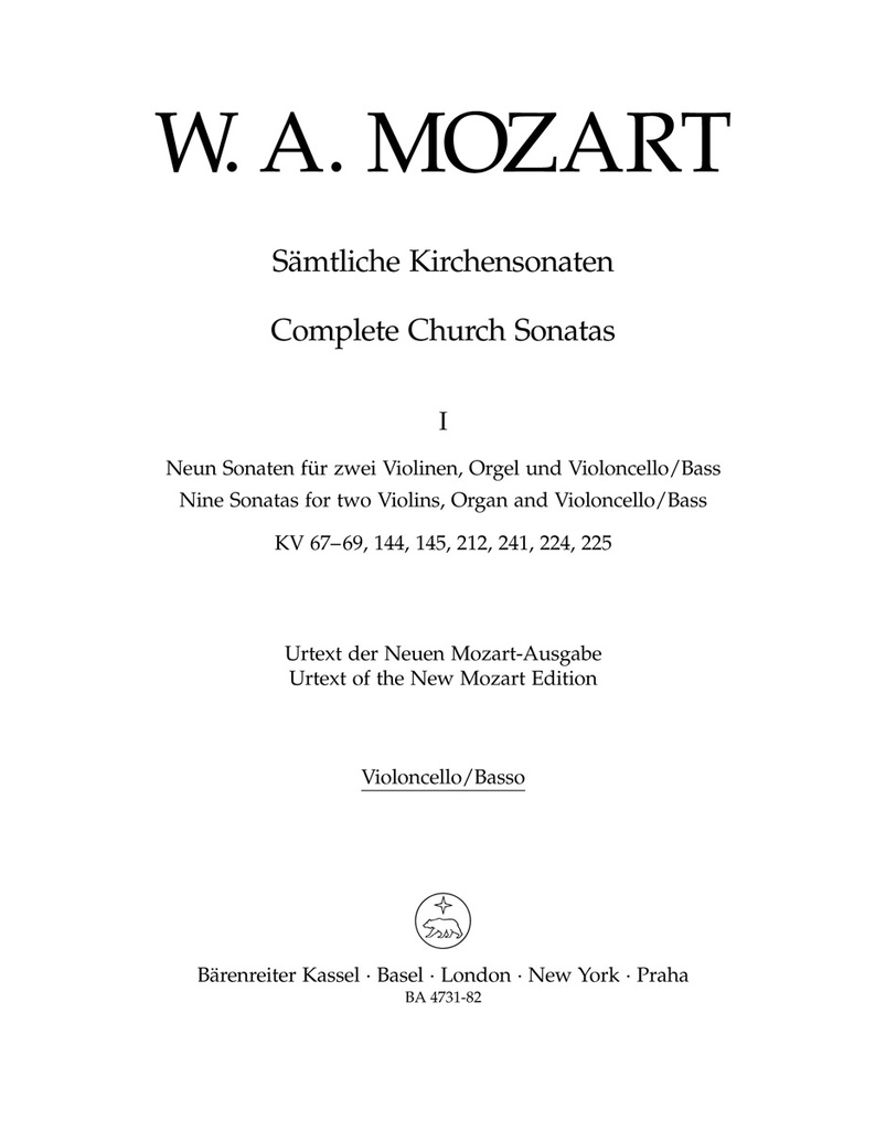 Complete Church Sonatas - Vol.1 (Cello / double bass)