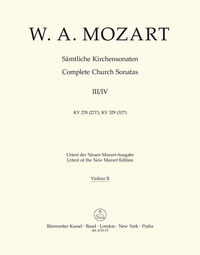 Complete Church Sonatas - Vol.3/4 -Two Sonatas for Organ and Orchestra (Violin 2)
