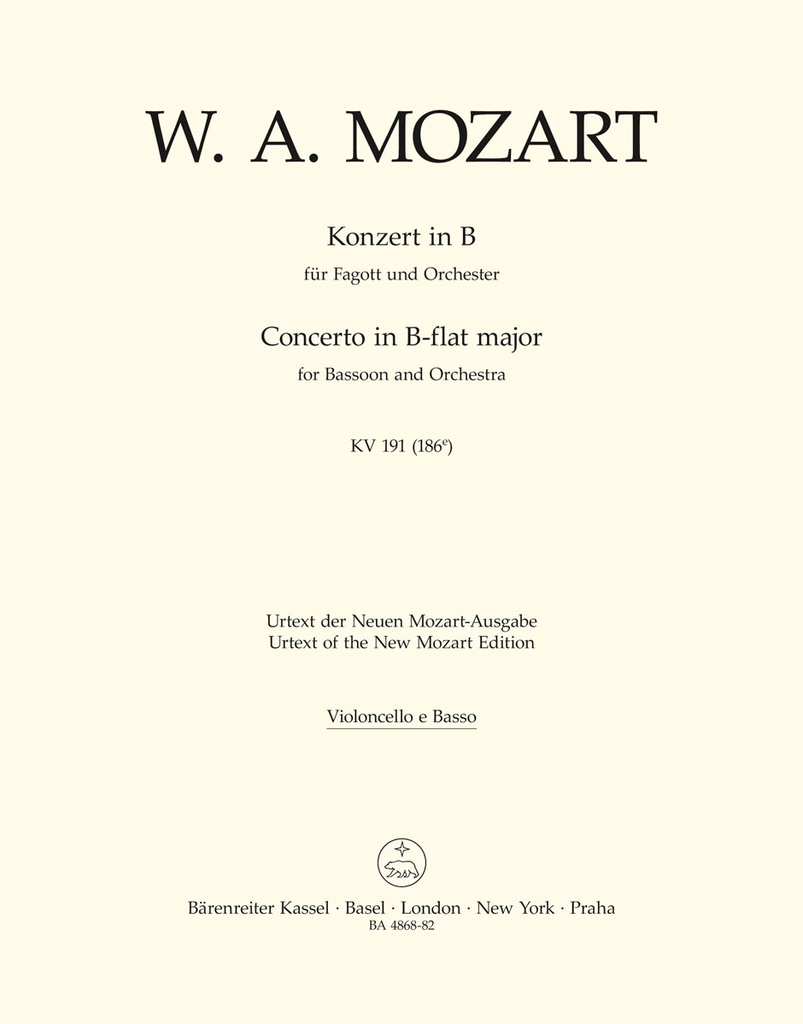 Concerto B-flat major, KV.191(186e) (Cello / Double bass)