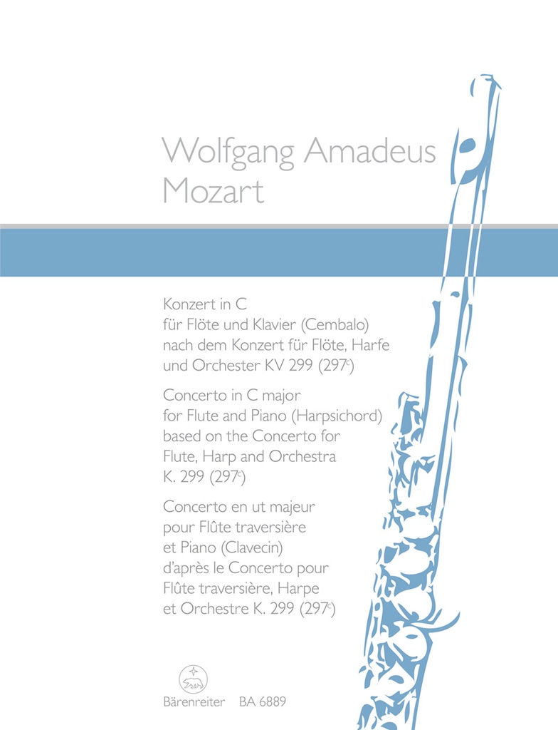 Concerto for Flute and Piano (Harpsichord) C major (based on the Concerto for Flute, Harp and Orchestra, KV.299 (297c)) (Score & parts)